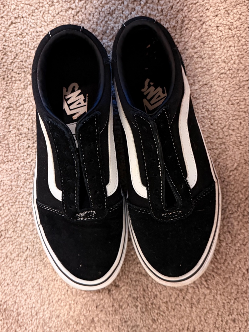Vans Kids Black & White Slip-On Style Skate Sneakers